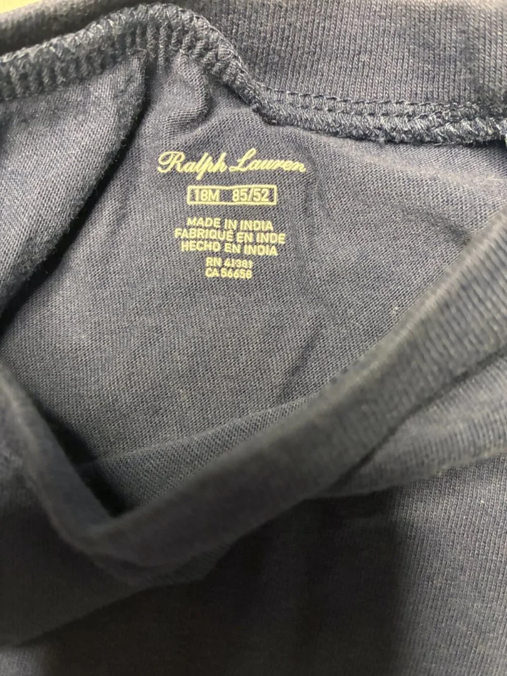 Ralph Lauren Navy T-Shirt with White Pony Logo Boy’s Size 18M